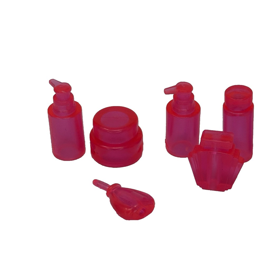 Barbie‎ doll vanity bathroom accessories translucent perfume bottles brush 7 pc - Picture 4 of 4